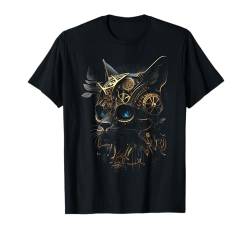 Steampunk-Katze, cooles Roboterdesign für Katzenliebhaber T-Shirt von Graphic Tees for Men Women and Teens