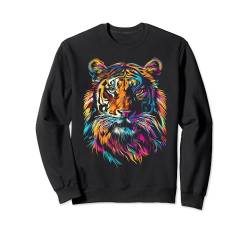 Tiger Stripes Großkatze, bunt, Zeichnung, Tierwelt, Geschenk Sweatshirt von Graphic Tees for Men Women and Teens