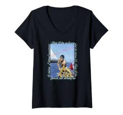 Damen Alain Delon_003 T-Shirt mit V-Ausschnitt von Great Moment Store