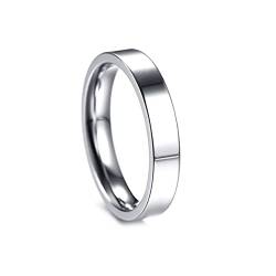 Grewod Damenring aus Edelstahl, 4MM Ring Silber Ring Poliert Verlobungsring Ehering Größe 54 (17.2) von Grewod