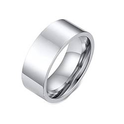 Grewod Ehering Damen, 8MM Edelstahl Ring Silber Ring Poliert Verlobungsringe Hochzeit Größe 57 (18.1) von Grewod