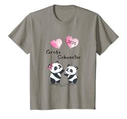 Kinder Große Schwester 2025 Panda Baby Schwangerschaft Ankündigung T-Shirt von Große Schwester 2025 Geschenkidee