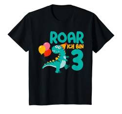 Kinder Schwester Dinosaurier Roar Ich Bin 3 Mädchen Geburtstag T-Shirt von Große Schwester Geschenke