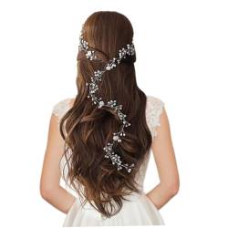 Grtheenumb Brauthaar Weinrebe für Hochzeitskristall Blume Haarstift Haarzubehör für Brautjungfern Blumenmädchen Frau Silber, Haarnadel von Grtheenumb