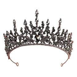 Kronen für Frauen - schwarze gotische Kronen für Mädchen - Vintage Barocke Queen für Hochzeitsfestigungen für Kopfbedeckungen, Kopfbedeckungen, von Grtheenumb