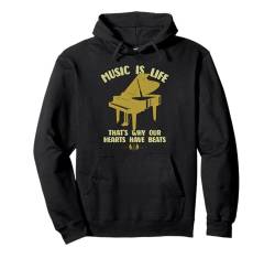 Vintage Music Is Life Coole Musik im Grunge-Stil für Gitarristen Pullover Hoodie von Grunge Music Instruments And Music Lovers Zajoo