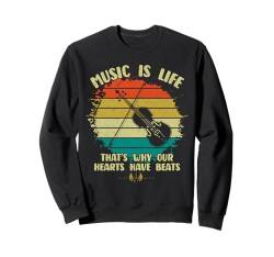 Vintage Music Is Life Coole Musik im Grunge-Stil für Gitarristen Sweatshirt von Grunge Music Instruments And Music Lovers Zajoo