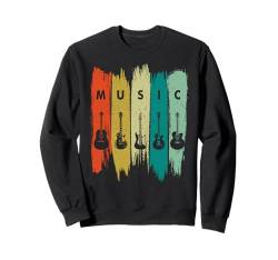 Vintage-Musik-Schriftzug, coole Gitarren, Musik im Grunge-Stil Sweatshirt von Grunge Music Instruments And Music Lovers Zajoo