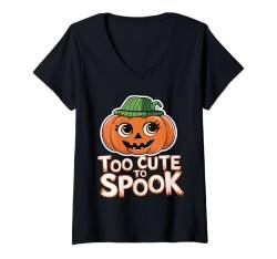 Damen Halloween Zu Niedlich Zum Gruseln Halloween-kürbis T-Shirt mit V-Ausschnitt von Gruselige Halloween Kürbisse Halloween Kostüm