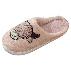 Gsheocm Hausschuhe Damen Herren, Hausschuhe Für Frauen, Weicher Plüsch Pantoffeln Flauschige Slipper Home Hausschuh Flache Flip Flop Filzpantoffeln Outdoor/indoor Halloween-Geschenk von Gsheocm