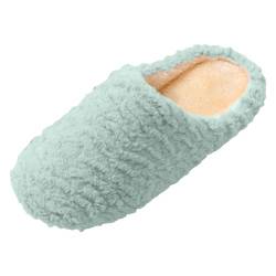 Gsheocm Hausschuhe Damen Plüsch Winter, Hausschuhe Damen Pantoletten, Winter Warme Plüsch Pantoffeln Flauschige Slipper Home Hausschuh Flache Flip Flop Filzpantoffeln Outdoor/indoor von Gsheocm