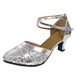 Gsheocm Orthopädische Schuhe Damen Hallux Frauen Strass Ballsaal Tanzschuhe Latin Salsa Performance Tanzschuhe Damenschuhe Schwarz Elegant Blockabsatz von Gsheocm