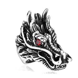 Gu Feng Herrenschmuck Dominante Persönlichkeit Titan Stahl Ring Herren Drache Edelstahl Ring von Gu Feng