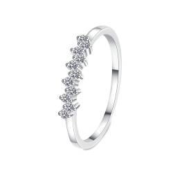 Gualiy Ring Weißgold 14 Karat, Damenring Verlobungsring Winzig Ring mit Labor Diamant 0.2ct Ring Größe 61 von Gualiy