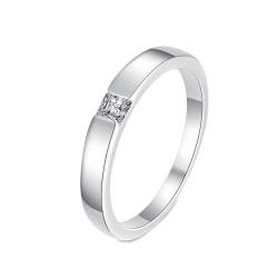 Gualiy Weißgold Ring 585 Damen, 14 Karat Trauringe Verlobungsringe Solitär Ring mit Labor Diamant 0.3ct Ringe Größe 58 von Gualiy