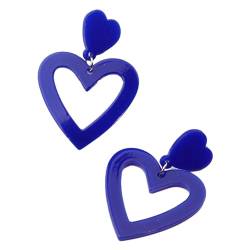 Guangcailun Herz Ohrring Set, vielseitig einsetzbar, leicht und einfach zu tragen, Kunstharz, Liebes Herz Ohrringe, Liebes Herz Ohrringe, Blau von Guangcailun