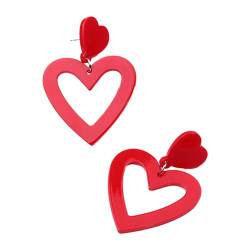 Guangcailun Herz Ohrring Set, vielseitig einsetzbar, leicht und einfach zu tragen, Kunstharz, Liebes Herz Ohrringe, Liebes Herz Ohrringe, Rot von Guangcailun