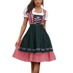 Guanghuansishe Trachtenkleid Damen Dirndl Kurz Midi 3tlg. Günstig Traditionelle Theaterkleider Inkl.Trachtenrock Dirndlbluse Dirndlschürze Für Oktoberfest Dirndl Damen Midi Lang Dirndl (M) von Guanghuansishe