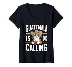 Damen Guatemala is Calling Funny Vacation Guatemala T-Shirt mit V-Ausschnitt von Guatemala Reiseoutfit für Männer und Frauen