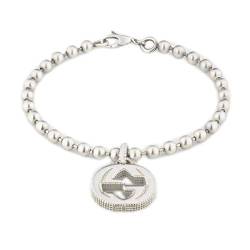 Gucci Damen-Armband in 925er Silber aus der Interlocking-Collection, Karabinerverschluss, Länge: 18 cm, YBA479226001018 von Gucci