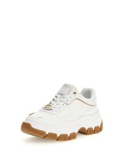 Scarpe donna Guess sneaker zeppa Berrett ecopelle embossed white D25GU01 FLTBERELE12 40 von Guess