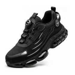 Arbeitsschuhe Herren Damen Sicherheitsschuhe Stahlkappenschuhe Sportlich Atmungsaktiv rutschfeste Safety Shoes Black 44 EU von Gugifcto