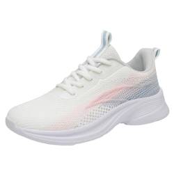 Guotobe Damen Sportschuhe rutschfest Mesh Atmungsaktiv Laufschuhe Sportschuhe Leicht mit Schnürsenkel Turnschuhe Schuhe Bequem Schwarz Sneaker Weiche Sohle Lässige Freizeitschuhe Straßenlaufschuhe von Guotobe