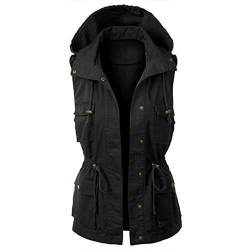 Longweste Damen Winddicht Weste Steppweste Weich Freizeit Übergangsweste Lange Casual Longweste mit Reißverschluss Herbst Winter Winterweste Ärmellose Outdoor Daunenjacke von Guotobe