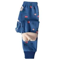 Guqmjde Hosen Kinder Thermoleggings Mädchen Baumwolle Leggings Gefütterte Hose Thermohose Jogginghose Thermounterwäsche Sporthose Sweathose Freizeithose Trainingshose Warehouse Deal Blau, 5 Jahre von Guqmjde