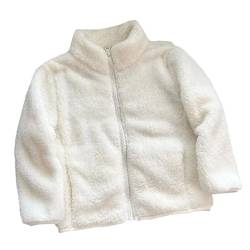 Guqmjde Sale Teddy Fleecejacke Mädchen Winterjacke Fleecejacke Kinder Thermal Mantel Sweatjacke Warm Jacken Wintermantel Plüschjacke Übergangsjacke Outdoorjacke Flauschjacke Weiß, 120 Cm von Guqmjde