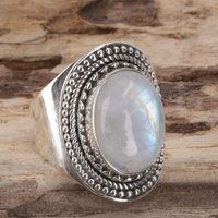 Guru-Shop Silberring Boho Silberring, großer floraler Silberring -.. von Guru-Shop