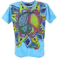 Guru-Shop T-Shirt Mirror T-Shirt - Peace blau Goa Style, Festival, alternative Bekleidung von Guru-Shop