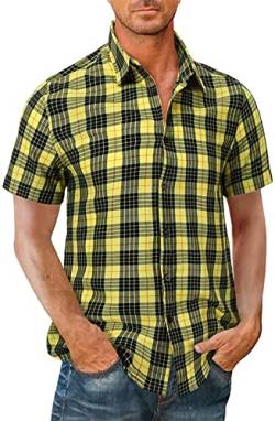 Gutsbox Herren Hemd Kurzarm Regular Fit Herrenhemden Freizeithemd Sommerhemd Aus 100% Baumwolle Kurzarmhemd von Gutsbox