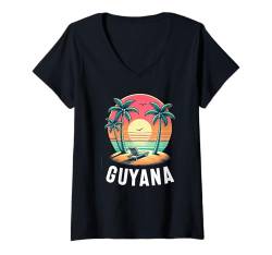 Damen Guyana Souvenir Reise Urlaub Männer Frauen Guyanese Pride T-Shirt mit V-Ausschnitt von Guyana Guyanese Pride Souvenir Vacation