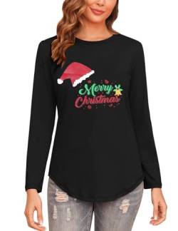 Gyabnw Weihnachtsshirt Damen Lustig mit der Verwandtschaft Langarmshirt Festliche Hässlich Bluse von Gyabnw