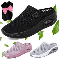 Gyagalre Hatme Orthopedic Slippers,Hatme Orthopädische Hausschuhe, Orthopädische Hausschuhe Damen Komfortschuhe Anti RutschSneaker (Black, Erwachsene, Damen, 41, Numerisch, EU Schuhgrößensystem, M) von Gyagalre