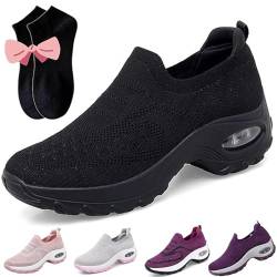 Orthoture Womens Shoes, orthoture Womens/Men mesh Sneakers, Air Cushion Slip-On Walking Shoes, ORTHOTURE Pro - Ergonomic Pain Relief Shoe (Black, Erwachsene, 42, Numerisch, EU Schuhgrößensystem, M) von Gyagalre