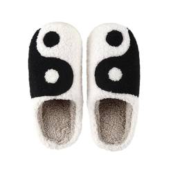 Gyaimxfu Halloween Hausschuhe Herren Damen Plüsch Funny Print Damen Herren Weicher Plüsch Retro Hausschuhe Weihnachten Frauen Warme Bequeme Pantoffeln Trendiger Slipper Drinnen Und Draußen von Gyaimxfu