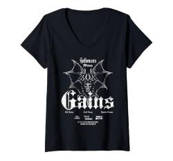 Damen Halloween-Liebhaber, gruselige Fledermaus, Fitnessstudio, Filmposter T-Shirt mit V-Ausschnitt von Gym Gear For That Spooky Halloween Fitness Lover