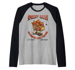 Halloween Gym Scary Gains Lustiger Witz zur Zubereitung von Mahlzeiten Spook Szn Raglan von Gym Gear For That Spooky Halloween Fitness Lover