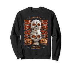 Lift Heavy Look Scary Gewichtheben Halloween Liebhaber Gym Skul Sweatshirt von Gym Gear For That Spooky Halloween Fitness Lover