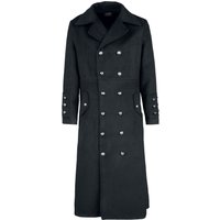 H&R London - Gothic Wintermantel - Classic Military Coat - S bis 5XL - für Männer - Größe XL - schwarz von H&R London