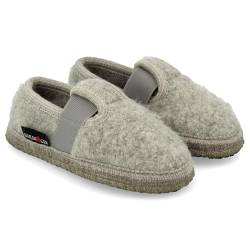 HAFLINGER Joschi Flache Kinder Hausschuhe unisex Grau (Steingrau 84), EU Gr. 32 von HAFLINGER