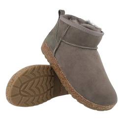 HAFLINGER Lammfell Leder Boots Elsa Outdoor Stiefel unisex Grau (Anthrazit 4), Gr 36 von HAFLINGER