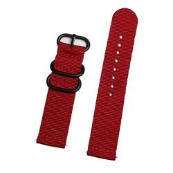 HAJMGUMC 18 22 20 24 mm Nylonarmband passend Fit For Samsung Galaxy 5 4 Pro 3 passend Fit For Amazfit GTR GTS passend Fit For Huawei GT2 Uhrenarmband gewebtes SmartWatch-Sportband(Red,20mm) von HAJMGUMC