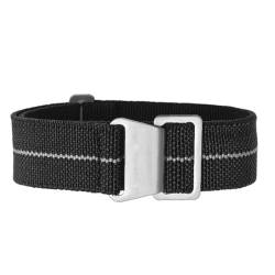 HAJMGUMC Elastisches Nylon-Armband, passend Fit For Samsung Galaxy 3, 41, 45 mm, Uhrenarmband, passend Fit For Amazfit Troops Fallschirm-Rucksack-Armband, 20 mm, 22 mm(Black white-S,18mm) von HAJMGUMC