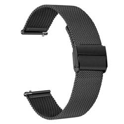 HAJMGUMC Fit for Garmin Venu 2s/2 Smartwatch Armband Edelstahl ArmbandFit Fit For Garmin Vivoactive 4 4S 3 Fit for Forerunner 158 55 245 Venu Armband(Black,22mm) von HAJMGUMC