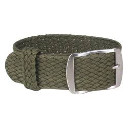 HAJMGUMC Nylonband, gewebtes Armband, passend Fit For Perlon-Band, Ersatz-Uhrenarmband, schwarze silberne Schnalle, 16 mm, 18 mm, 20 mm, 22 mm(Army Green,20mm) von HAJMGUMC