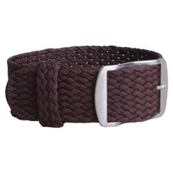 HAJMGUMC Stoffgewebtes Armband, Ersatzarmband, 14 mm, 16 mm, 18 mm, 20 mm, 22 mm, Nylonarmband(Brown,18mm) von HAJMGUMC