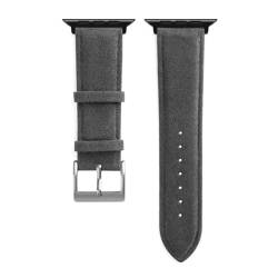 HAJMGUMC Strap Fit for Apple Watch Band Ultra 2 49mm 45mm 44mm 41mm Wildleder Leder Smartwatch Zubehör Fit for iWatch s9 8 7 6 SE(Dark gray B,41mm 40mm 38mm) von HAJMGUMC